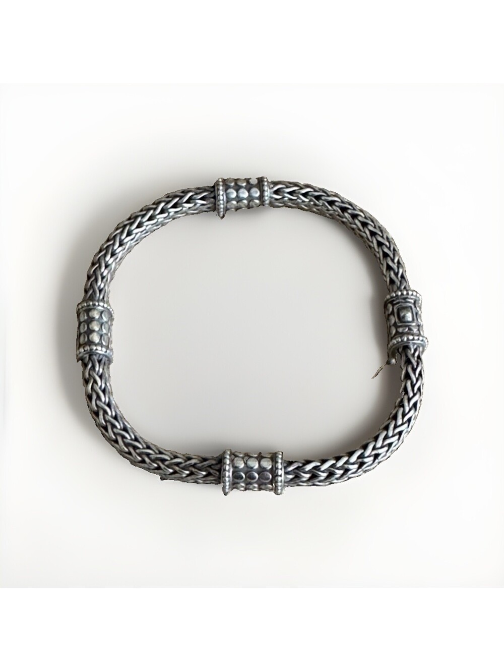 Vintage John Hardy 925 Sterling Silver Classic Chain Dot Station Bracelet 6.5in